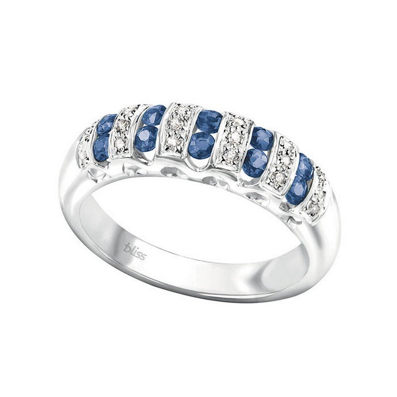 Anello veretta con zaffiri