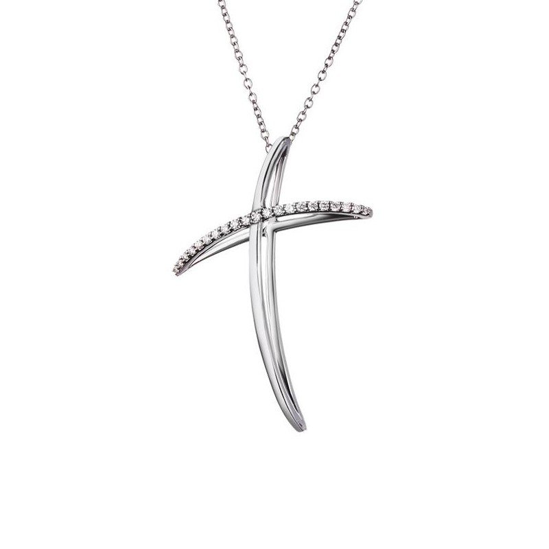 Collier croce in oro e diamanti