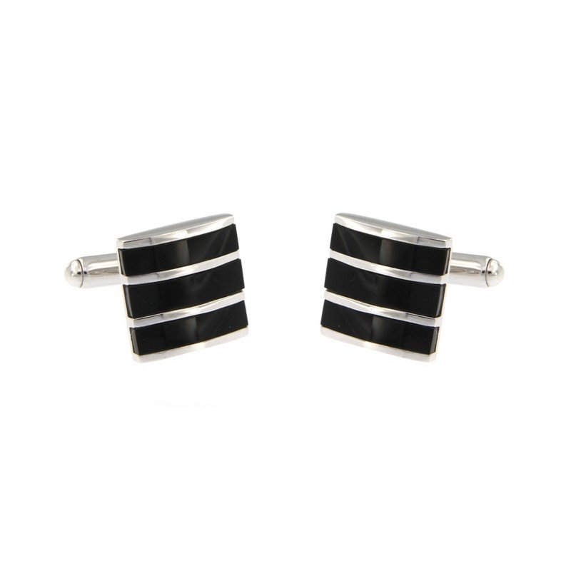 Gemelli in argento e onice